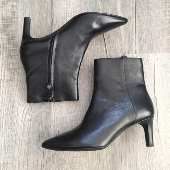 Geox Bibbiana Heeled Leather Ankle Boots - Picture 1 of 9